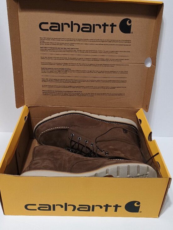 Carhartt Men’s Brown Leather Moc Toe Wedge Work Boots Size 14 New With Tags main image 12